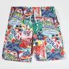 Quick drying Knee length beach shorts nautical - themed pattern print