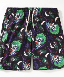 Quick drying Knee length beach shorts Joker print