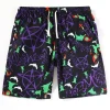Quick drying Knee length beach shorts Halloween pentagrams print