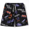 Quick drying Knee length beach shorts STREET AR print