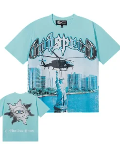 Godspeed JFK to MIA Tee Light Blue