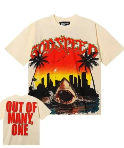 Godspeed Miami Shark Tee Beige
