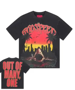 Godspeed Miami Shark Tee Washed Black