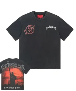 Godspeed Red Day Tee Washed Black