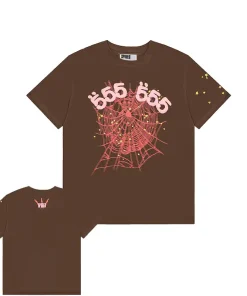 Sp5der ANGEL NUMBER Brown Tee