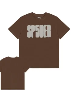 Sp5der FOCUSED LOGO Brown Tee