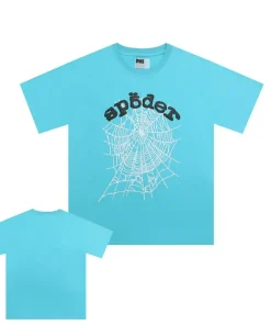 Sp5der OG WEB V2 CYAN Tee