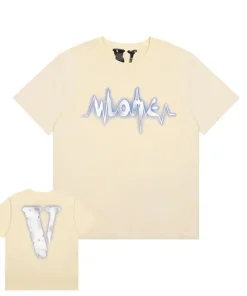 Vlone 3M Reflective ECG Logo Beige Tee