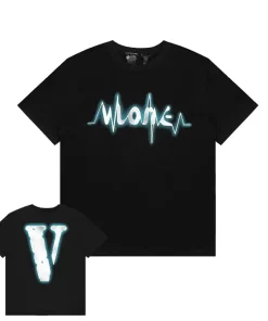 Vlone 3M Reflective ECG Logo Black Tee