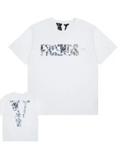 Vlone Friends - Blue and White Porcelain Big V Logo White Tee