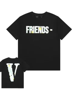 Vlone Friends - Chrysanthemum Big V Logo Black Tee