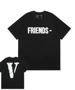 Vlone Friends - Grey Big V Logo Black Tee