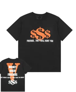 Vlone Friends - Money Over Friends Black Tee