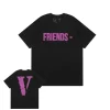 Vlone Friends - Purple Big V Logo Black Tee