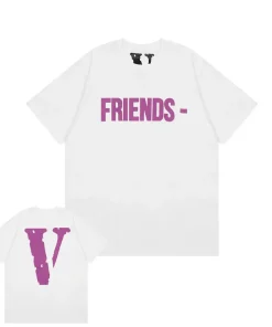 Vlone Friends - Purple Big V Logo White Tee