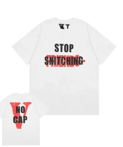 Vlone Friends - Stop Snitching No Cap White Tee