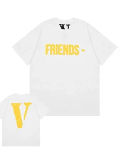 Vlone Friends - Yellow Big V Logo White Tee