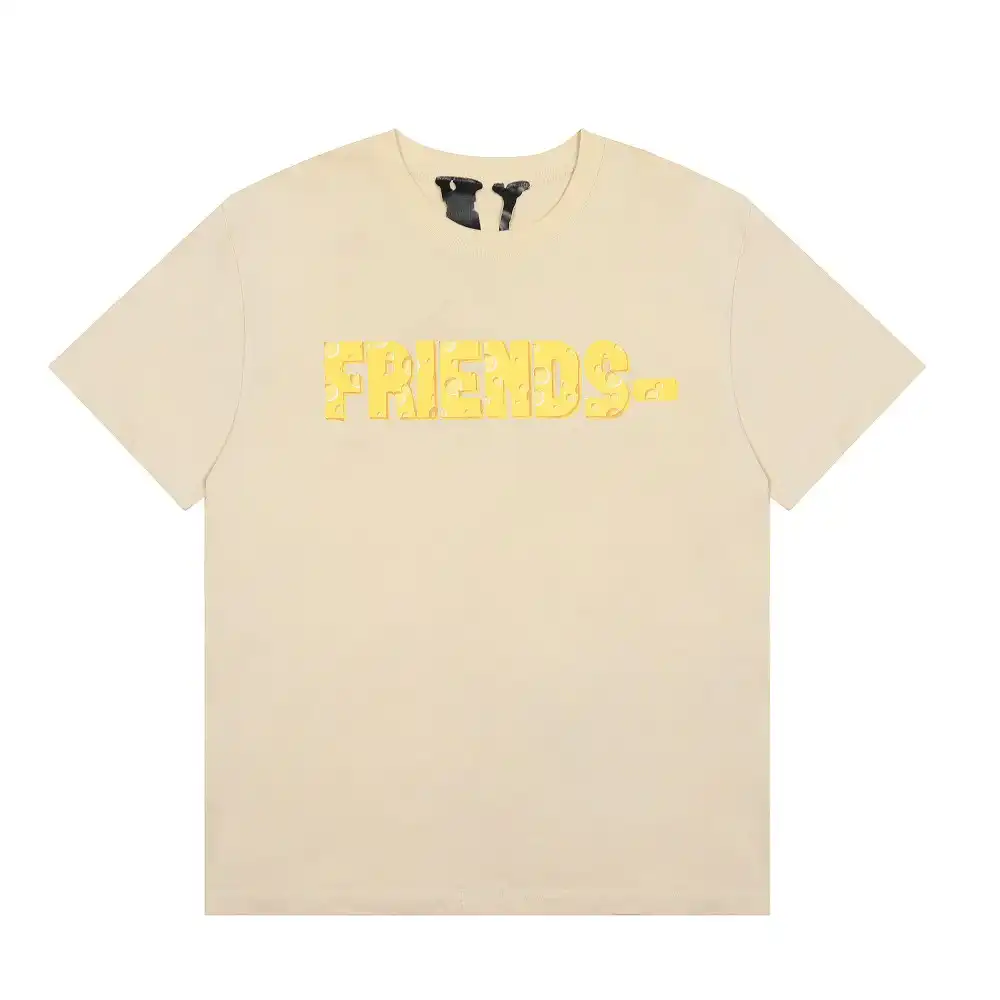 Vlone Friends - Yellow Cheese Big V Logo Tee (1)