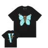 Vlone Light Blue Butterfly Black Tee
