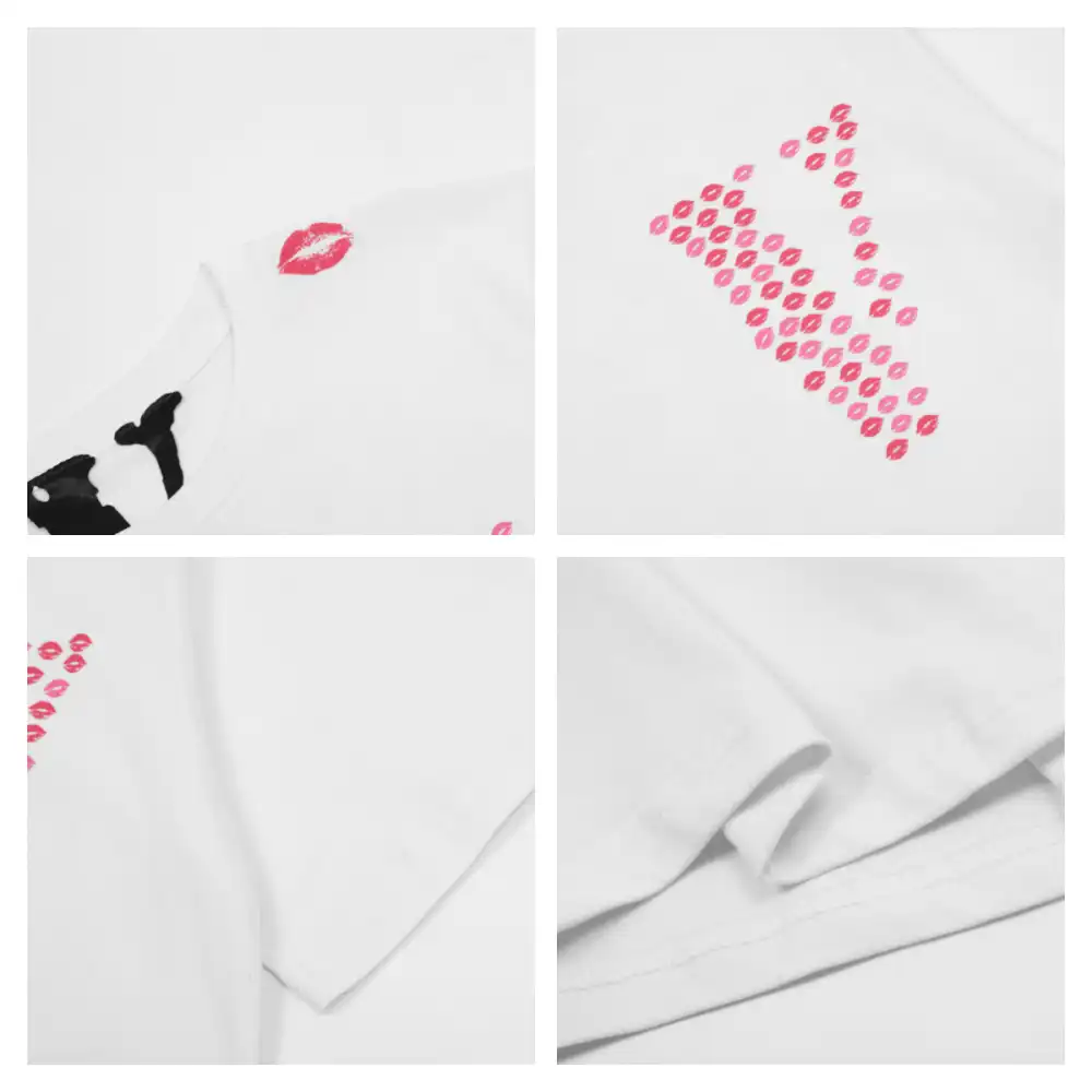 Pink Lip Prints T-shirt (9)