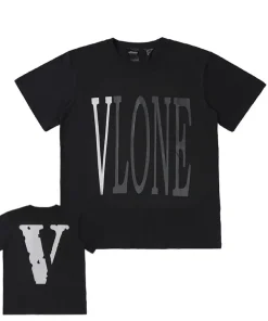 Vlone Staple 3M Reflective Big V Logo Black Tee