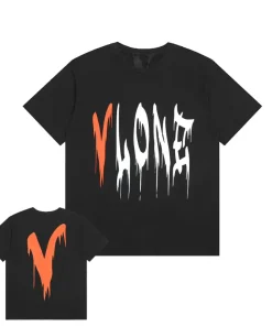 Vlone Staple Ink Dissolving Big V Logo Black Tee