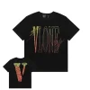 Vlone Staple Line Graffiti Big V Logo Black Tee