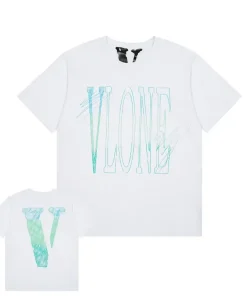 Vlone Staple Line Graffiti Big V Logo White Tee