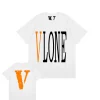 Vlone Staple Orange Big V Logo White Tee