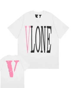 Vlone Staple Pink Big V Logo White Tee