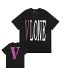 Vlone Staple Purple Big V Logo Black Tee