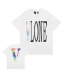 Vlone Staple Rainbow Big V Logo White Tee