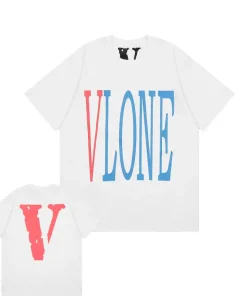 Vlone Staple Red Big V Logo White Tee