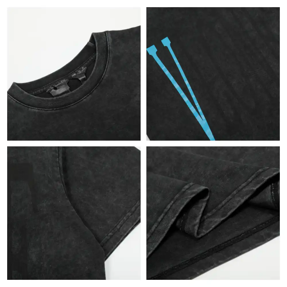 vlone STAPLE Washed Retro T Shirt Blue V (2)