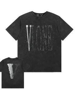 Vlone Staple Retro Lunar Diamond Washed Black Tee