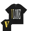 Vlone Staple Yellow Big V Logo Black Tee