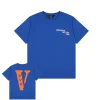 Vlone X 999 X Juice Wrld Orange V Logo Blue Tee