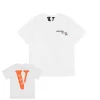 Vlone X 999 X Juice Wrld Orange V Logo White Tee